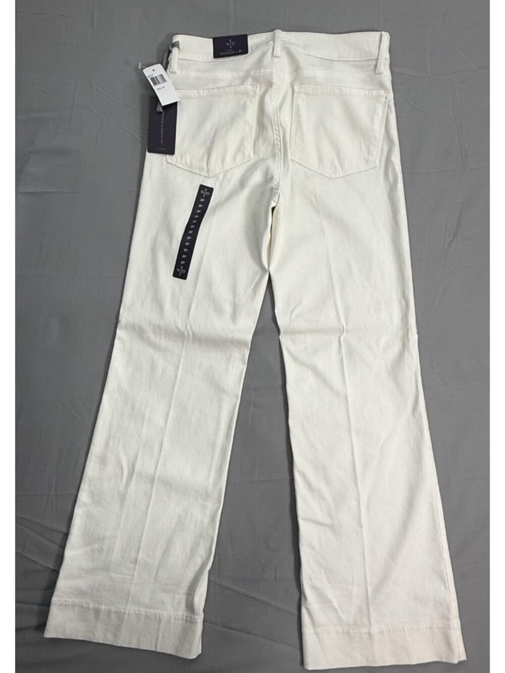 NYDJ The Trouser Pants Womens 8P Optic White Wide Leg Petite Minimalist Chic NWT - Picture 2 of 13